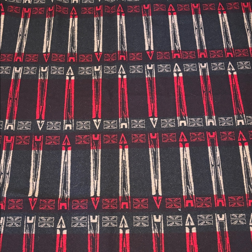 Pendleton Red and Black Wool Throw 58” x 60”